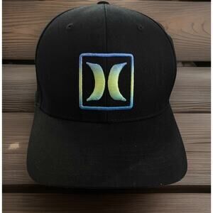 Hurley Reflect Icon FlexFit Blue Green Logo MENS Surf Hat Cap New Fast Ship